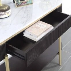 Cartehena Faux Marble Sofa Table With Drawer - HOMES: Inside + Out -Furniture Sale Store GUEST 27745d6d 5097 4bea 834c bdc64ece44a2