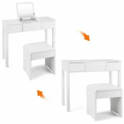 Costway White Vanity Dressing Table Furniture Stool Storage Box 12 Costway White Vanity Dressing Table Furniture Stool Storage Box -Furniture Sale Store GUEST 279c05ba 282d 474e a732 7504a2093a86