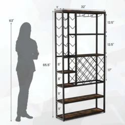 Costway Industrial Wine Rack Multi-purpose Freestanding Bakers Rack With Glass Holder -Furniture Sale Store GUEST 27c34630 2785 4800 b86d 269480eaf546
