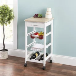 Home Basics Kitchen Trolley With Drawers And Baskets