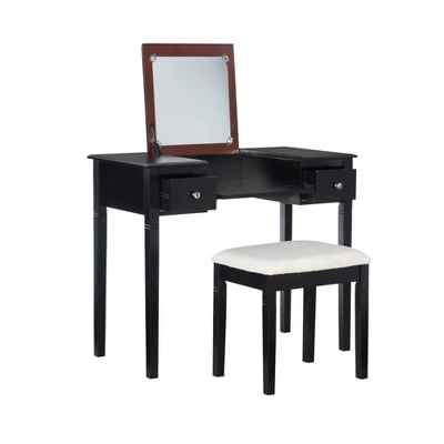 Camden Vanity Set Black Cherry - Linon 2 Camden Vanity Set Black Cherry - Linon - Image 2