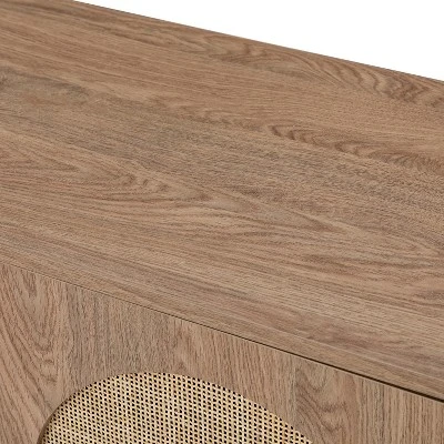 Philemon 56Wide Modern Cabinet Sideboard With Rattan Design | Karat Home 6 Philemon 56Wide Modern Cabinet Sideboard With Rattan Design | Karat Home - Image 6