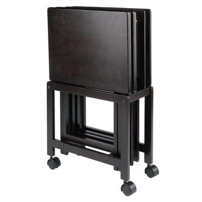 5pc Allen Snack Table Set Coffee - Winsome Wood 2 5pc Allen Snack Table Set Coffee - Winsome Wood - Image 2