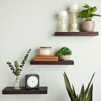 Farmlyn Creek 3 Pack Wall Mounted Wooden Floating Shelf For Nursery, Office, Bedrooms & Space Saving, Black, 15.7 X 5.5 X 1.5 In 1 Farmlyn Creek 3 Pack Wall Mounted Wooden Floating Shelf For Nursery, Office, Bedrooms & Space Saving, Black, 15.7 X 5.5 X 1.5 In