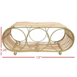 Wrapped Brass Metal & Rattan Wine Bottle Holder - Foreside Home & Garden 11 Wrapped Brass Metal & Rattan Wine Bottle Holder - Foreside Home & Garden -Furniture Sale Store GUEST 299e1527 4974 42bb bac3 338c5b20b630