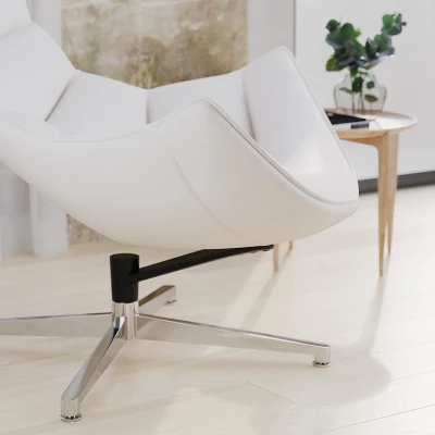 Merrick Lane Contoured Swivel Accent Chair With Crisscross Metal Base 3 Merrick Lane Contoured Swivel Accent Chair With Crisscross Metal Base - Image 3