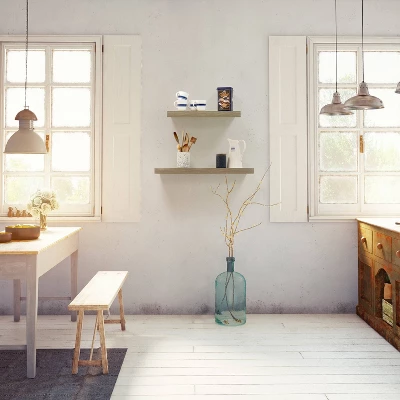 Floating Shelf Wall Mounted Hidden Brackets Rustic Wood - InPlace 2 Floating Shelf Wall Mounted Hidden Brackets Rustic Wood - InPlace - Image 2