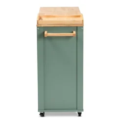 Dorthy Two-Tone Wood Kitchen Cart Green/Natural - Baxton Studio -Furniture Sale Store GUEST 2a2ec81b 7a2f 4c3a a34c b0329f3c3d3d