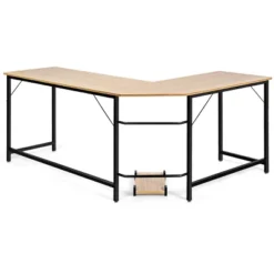 Tangkula L-shaped Computer Desk Corner Office Laptop Game Table Black/Natural 11 Tangkula L-shaped Computer Desk Corner Office Laptop Game Table Black/Natural -Furniture Sale Store GUEST 2ae9f5bb 944f 46f0 986a 23783a29b0af