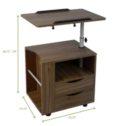 Mind Reader Bedside Workstation Adjustable Desk Nightstand, Wood Finish -Furniture Sale Store GUEST 2b11f825 273a 4e95 9936 176bb2fc3807