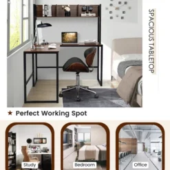 Costway 55''L-Shaped Desk Corner Computer Desk Writing Workstation Table W/Hutch -Furniture Sale Store GUEST 2b883412 c151 43c8 9ce5 dd053d896582