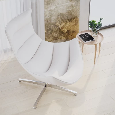 Merrick Lane Contoured Swivel Accent Chair With Crisscross Metal Base 2 Merrick Lane Contoured Swivel Accent Chair With Crisscross Metal Base - Image 2