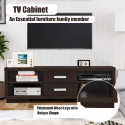 Costway TV Stand Entertainment Center Hold Up To 65'' TV With Storage Shelves & Drawers 12 Costway TV Stand Entertainment Center Hold Up To 65'' TV With Storage Shelves & Drawers -Furniture Sale Store GUEST 2c0a3ad6 3253 43eb 911f f2534895b8fd