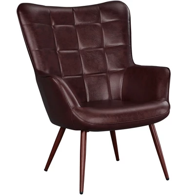Yaheetech Leather Wingback Accent Chair Armchair For Living Room 11 Yaheetech Leather Wingback Accent Chair Armchair For Living Room - Image 11