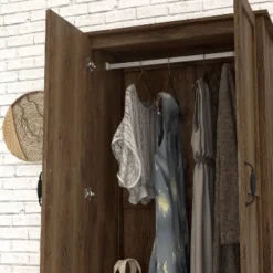 Nurembo 1 Drawer Wardrobe Closet Distressed Walnut - HOMES: Inside + Out -Furniture Sale Store GUEST 2cbc0001 2953 463c b183 96b9dfa1fc58
