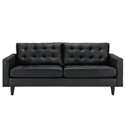 Empress Bonded Leather Sofa Black - Modway