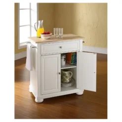 Alexandria Natural Wood Top Portable Kitchen Island - White - Crosley -Furniture Sale Store GUEST 2df72fb1 6c90 4bbb b5a0 5d15f7d47c5d