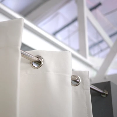 Room Dividers Now Tension Rod 8ft Tall X 10ft - 12ft 6in XXL - Stone White (With Curtains) 6 Room Dividers Now Tension Rod 8ft Tall X 10ft - 12ft 6in XXL - Stone White (With Curtains) - Image 6