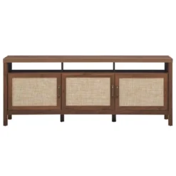 Tangkula Universal TV Stand Cabinet Television Media Console With 3 Rattan Doors Grey Oak Walnut 10 Tangkula Universal TV Stand Cabinet Television Media Console With 3 Rattan Doors Grey Oak Walnut -Furniture Sale Store GUEST 2e2f7cc1 f6da 43bf a060 f433526129eb