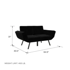 RealRooms Euro Upholstered Tufted Loveseat Futon With Storage Pockets -Furniture Sale Store GUEST 2eb116b3 bf78 4e13 ad4d b2107c2ac50b