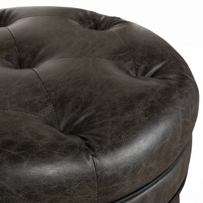 30.5" Krauss Wood Backless Swivel Barstool Charcoal Gray - Hillsdale Furniture 2 30.5" Krauss Wood Backless Swivel Barstool Charcoal Gray - Hillsdale Furniture - Image 2