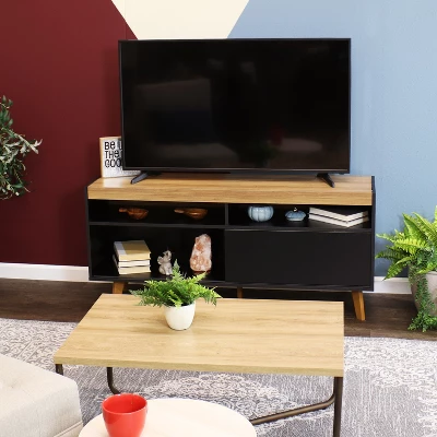 Sunnydaze Decor Sunnydaze Indoor Mid-Century Modern TV Stand Console With Storage Cabinet And Shelves For 58" TV 10 Sunnydaze Decor Sunnydaze Indoor Mid-Century Modern TV Stand Console With Storage Cabinet And Shelves For 58" TV - Image 10