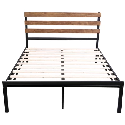 Costway Twin Size Metal Platform Bed Frame Mattress Foundation Wooden Headboard 8 Costway Twin Size Metal Platform Bed Frame Mattress Foundation Wooden Headboard - Image 8
