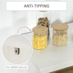 HOMCOM Kitchen Sideboard, Glass Door Buffet Cabinet, Accent Cupboard With Adjustable Storage Shelf For Living Room, Distressed White 9 HOMCOM Kitchen Sideboard, Glass Door Buffet Cabinet, Accent Cupboard With Adjustable Storage Shelf For Living Room, Distressed White -Furniture Sale Store GUEST 32a803c3 e160 4a52 a249 6c49c4641c1c