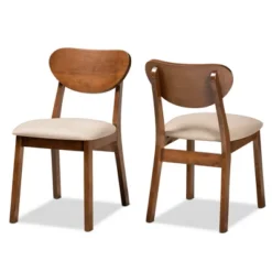 2pc Damara Fabric Upholstered And Wood Dining Chair Set - Baxton Studio -Furniture Sale Store GUEST 3353672e b285 42ad a212 35e0b54c0e51