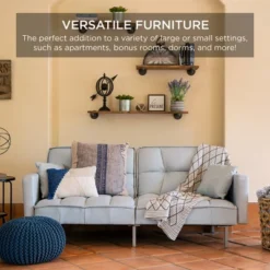 Best Choice Products Convertible Living Room Linen Fabric Tufted Split-Back Futon Sofa W/ 2 Pillows -Furniture Sale Store GUEST 33c9e24e 49a2 4cdd b693 aa46a2bac439