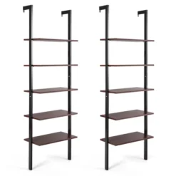 Tangkula 2PCS 5-Tier Ladder Shelf Wood Wall Mounted Display Bookshelf Metal Frame 22 Tangkula 2PCS 5-Tier Ladder Shelf Wood Wall Mounted Display Bookshelf Metal Frame -Furniture Sale Store GUEST 33ddffbd 8313 4ea7 9406 0e2db37e7000