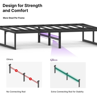 NapQueen Alpha Metal Platform Bed Frame 14" Height 4 NapQueen Alpha Metal Platform Bed Frame 14" Height - Image 4