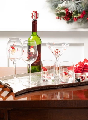 Sullivans Santa Hat & Gift Metal Bottle Stopper Set Of 3, 4.5"H, 5"H, 4"H5.5"H Red 2 Sullivans Santa Hat & Gift Metal Bottle Stopper Set Of 3, 4.5"H, 5"H, 4"H5.5"H Red - Image 2