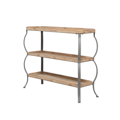 Rustic Metal Console Table With Shelves Brown - Olivia & May 11 Rustic Metal Console Table With Shelves Brown - Olivia & May - Image 11