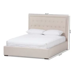 Queen Taylor Modern And Contemporary Fabric Upholstered Gas Lift Platform Bed Light Beige - Baxton Studio 17 Queen Taylor Modern And Contemporary Fabric Upholstered Gas Lift Platform Bed Light Beige - Baxton Studio -Furniture Sale Store GUEST 351f3714 f743 43a6 a445 acbe29346323