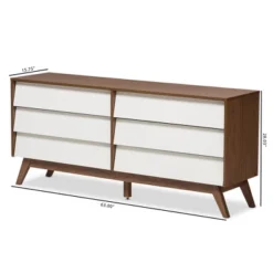 Hildon Mid-Century Modern Wood 6 Drawer Storage Dresser Brown - Baxton Studio 10 Hildon Mid-Century Modern Wood 6 Drawer Storage Dresser Brown - Baxton Studio -Furniture Sale Store GUEST 353367b3 4a8d 4f66 8dd5 f597f0be89b7