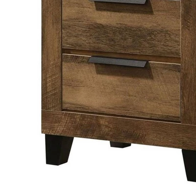 22" Morales Nightstand Rustic Oak Finish - Acme Furniture 3 22" Morales Nightstand Rustic Oak Finish - Acme Furniture - Image 3