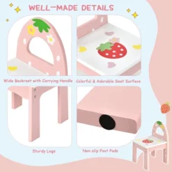 Costway Kids Vanity Princess Makeup Dressing Table Chair Set W/ Tri-fold Mirror Pink -Furniture Sale Store GUEST 36465cf7 321c 4304 97ef 1840aadf60e8