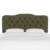 King Tufted Headboard Velvet Loden - Skyline Furniture