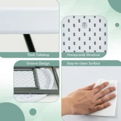 Costway 32'' Round Folding Table Portable & Lightweight Table For Indoor & Outdoor Use White -Furniture Sale Store GUEST 36d1a4c9 79d9 43b5 ab73 997e86a82e49