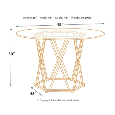 Madanere Round Dining Room Table Chrome - Signature Design By Ashley 2 Madanere Round Dining Room Table Chrome - Signature Design By Ashley - Image 2
