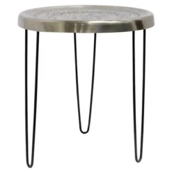 Metal With Paper Clip Legs Round Side Accent Table Silver/Black - StyleCraft 7 Metal With Paper Clip Legs Round Side Accent Table Silver/Black - StyleCraft -Furniture Sale Store GUEST 370c1f5d e0f3 414f 834c c6011cbebb0f