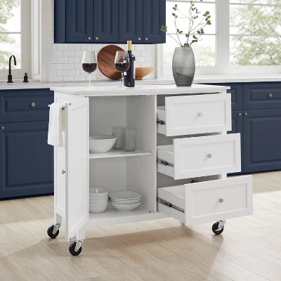 Soren Stone Top Kitchen Island/Cart White - Crosley 13 Soren Stone Top Kitchen Island/Cart White - Crosley - Image 13