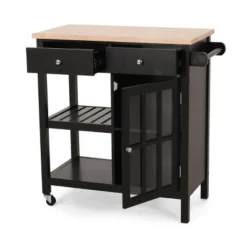 Byway Contemporary Kitchen Cart With Wheels Black/Natural - Christopher Knight Home 13 Byway Contemporary Kitchen Cart With Wheels Black/Natural - Christopher Knight Home -Furniture Sale Store GUEST 37d7f440 7fc8 4a73 b201 5808152b7756