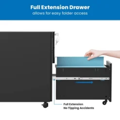 Mount-It! Mobile File Pedestal Cabinet With 3 Drawers & Lock | Slim Design Under Desk Storage & Organizer For Files, Folders & Office Supplies | Black -Furniture Sale Store GUEST 38777a1a 819a 4de6 97a2 42db30f4f55f