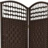 5 1/2 Ft. Tall Fiber Weave Room Divider - Dark Mocha (3 Panels)