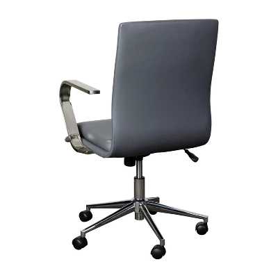 Emma And Oliver Modern Upholstered Mid-Back Home Office Chair With Arms And 5 Star Base 8 Emma And Oliver Modern Upholstered Mid-Back Home Office Chair With Arms And 5 Star Base - Image 8