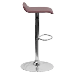 Emma And Oliver Solid Wave Seat Vinyl Adjustable Height Barstool With Chrome Base -Furniture Sale Store GUEST 39a6d2be f8ef 4ff8 82f3 5b05fca820eb