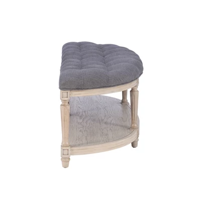 Covil Demilune Bench Charcoal - Powell Company 3 Covil Demilune Bench Charcoal - Powell Company - Image 3