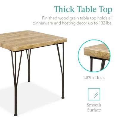 Best Choice Products 3-Piece Indoor Metal Wood Square Dining Table, Furniture Set W/ 2 Chairs 1 Best Choice Products 3-Piece Indoor Metal Wood Square Dining Table, Furniture Set W/ 2 Chairs